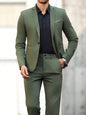 Mens Light-business Dark Green Suit Set