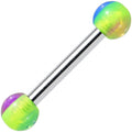 16G Pink Green Blue Acrylic Glitter Barbell Eyebrow Ring 5/16