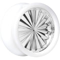 White Acrylic Silver Flashy Tire Rim Saddle Plug 2G to 20mm