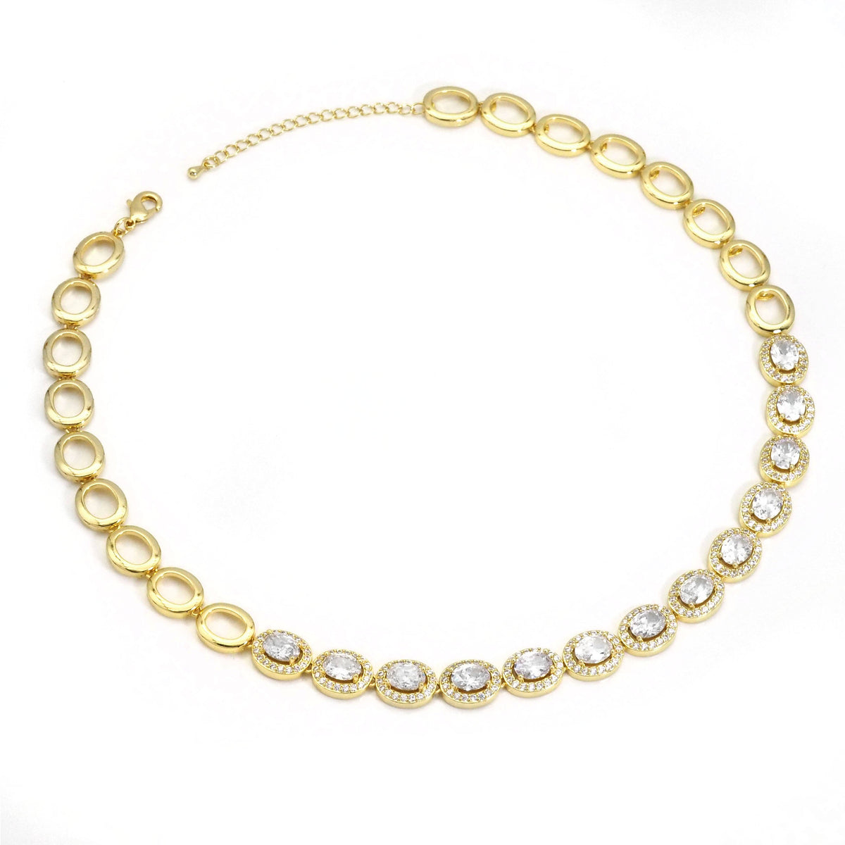Gold Oval Link Chain Necklace,sku#LX229