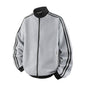 Striped Stand-Neck Preppy-Style Casual Sports Retro Jacket