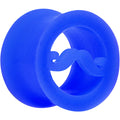 5/8 Blue Silicone Dapper Mustache Tunnel Plug