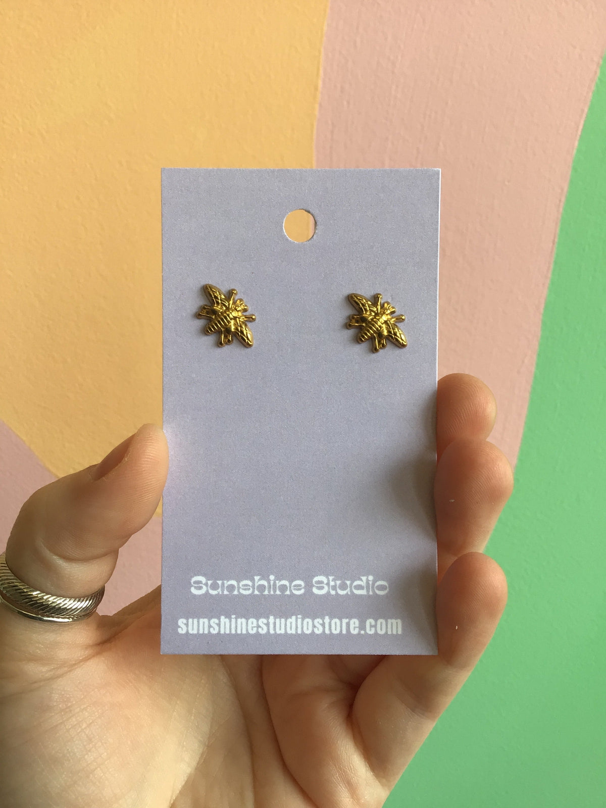 Tiny Miner Bee Studs