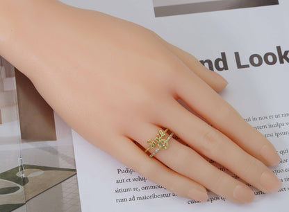 CZ Smile Words with Smiley Face Adjustable Ring, Sku#JL110