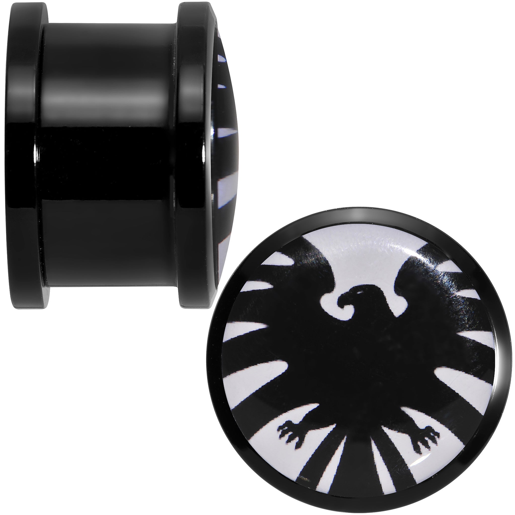 5/8 Licensed Hawkeye Logo Acrylic Screw Fit Plugs Set