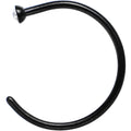 20G 3/8 Clear Gem Black Anodized Titanium Nose Hoop