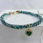 Cat Collar Heart Jewel Pendant Party Reflex Rhinestone Necklace