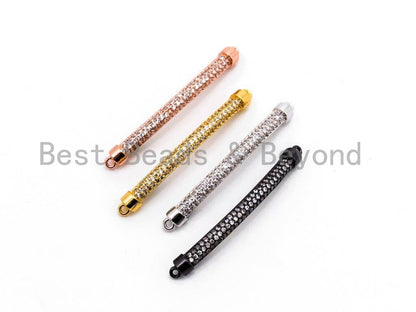 Clear CZ Micro Pave Curved Bar Connector, sku#M218