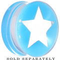 Clear Light Blue Acrylic Wish on a Star Saddle Plug 2G to 20mm