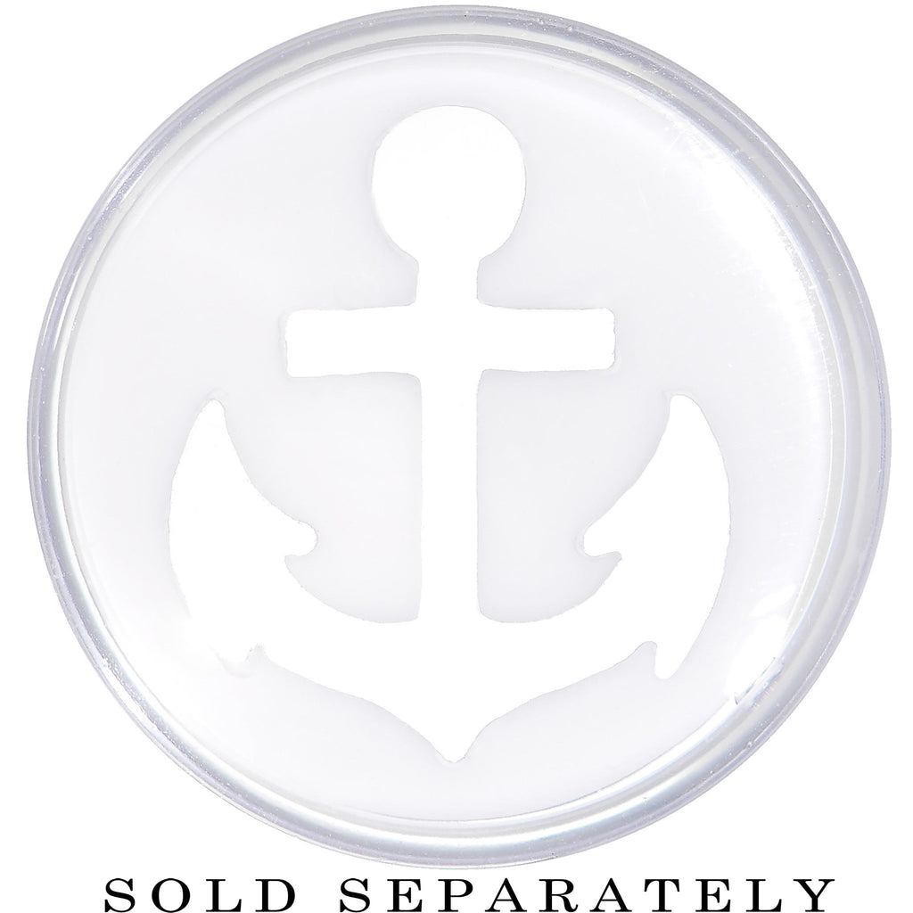 9/16 Clear White Acrylic Set Sail Nautical Anchor Saddle Plug