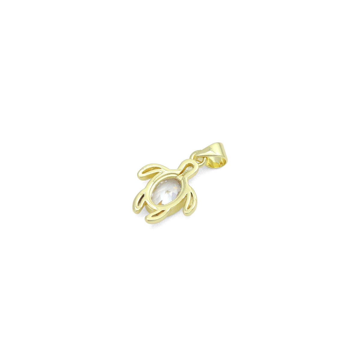 Clear Oval CZ Tortoise Turtle Charm Pendant,Sku#LD716