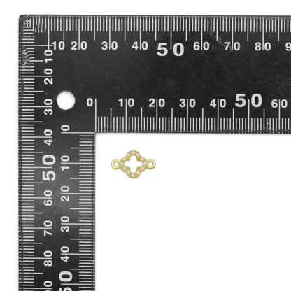 Clear CZ Gold Clover Flower Connecter ,Sku#LD738