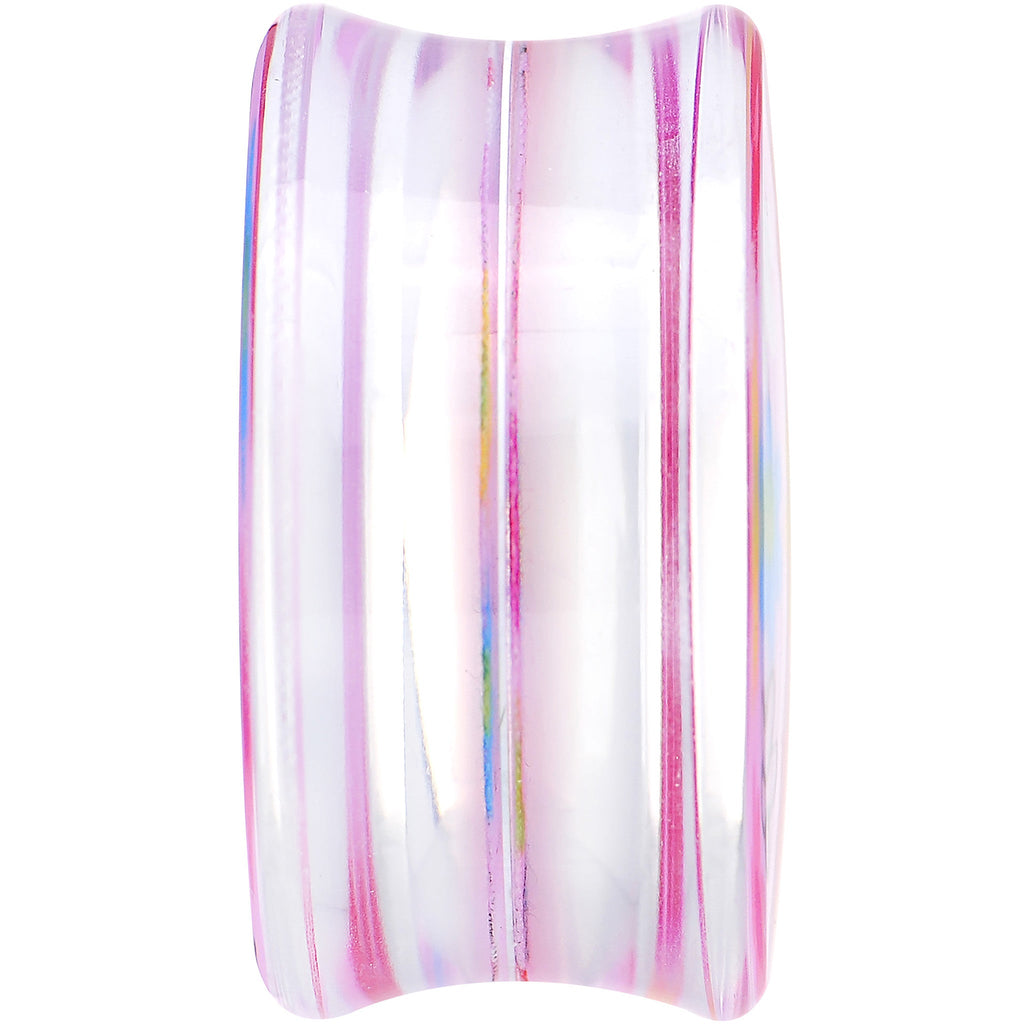 28mm Acrylic Pink Multicolored Flower Power Saddle Plug