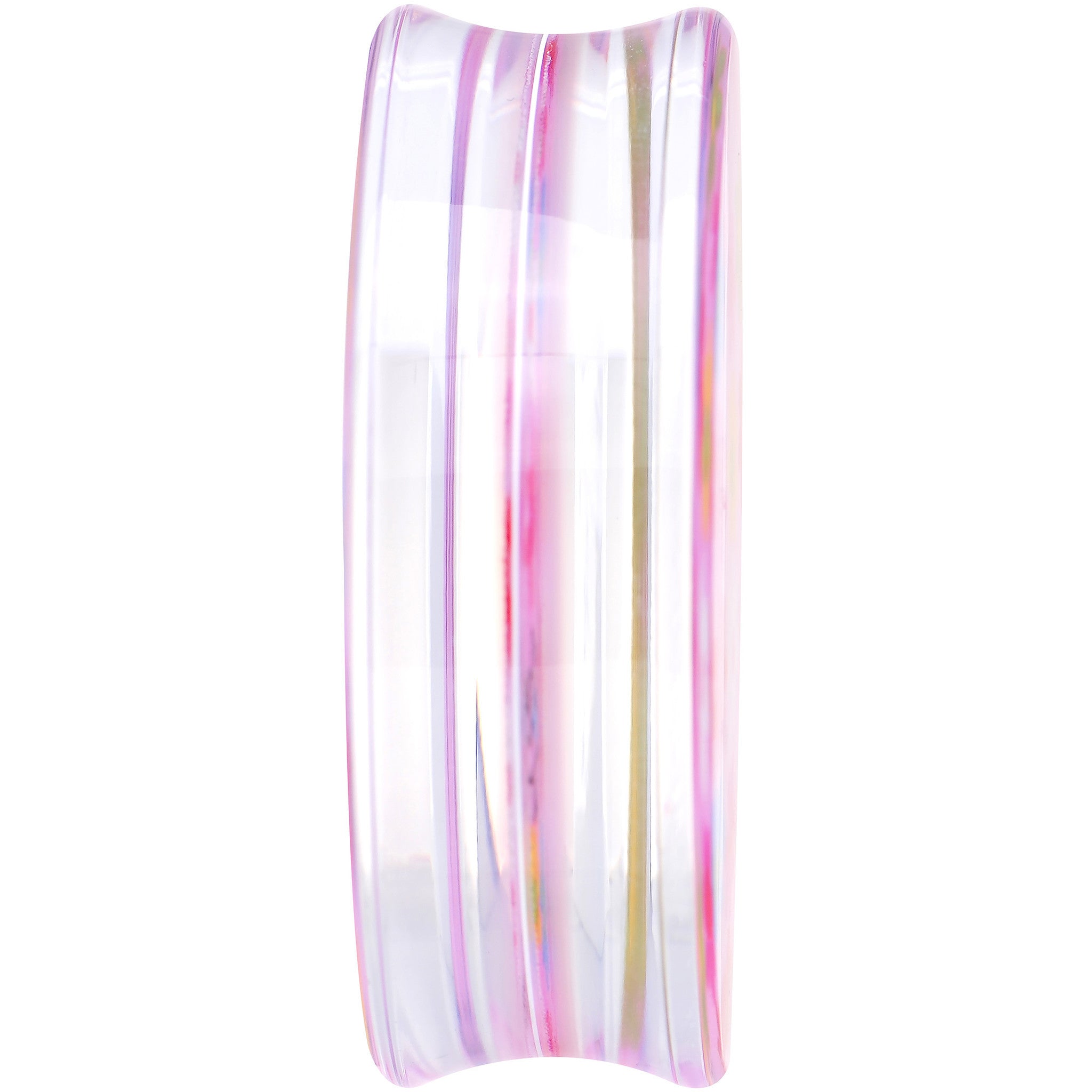 40mm Acrylic Pink Multicolored Flower Power Saddle Plug