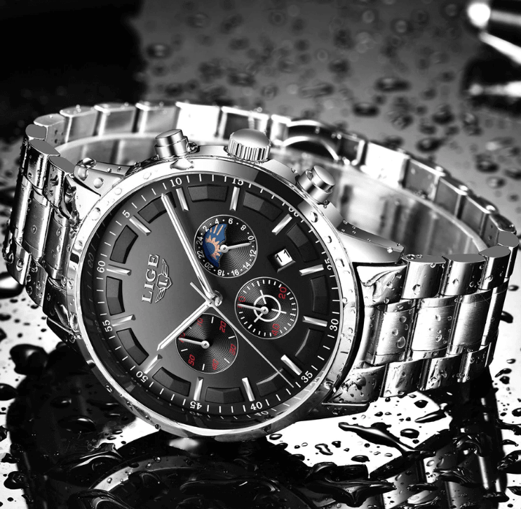 Men's Waterproof  Watch With Chronometers And Date Display Unique Design Perfect Gift