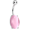 Pink Opal Elliptical Belly Ring