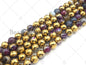 Half Gold Plated Mixed Color Agate Beads, UA136