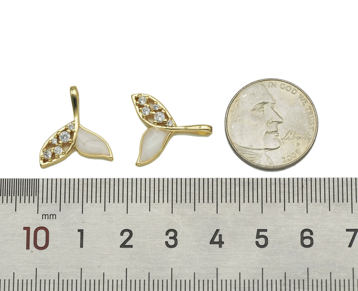 CZ Enamel Shark Tail Charm, Sku#LD198