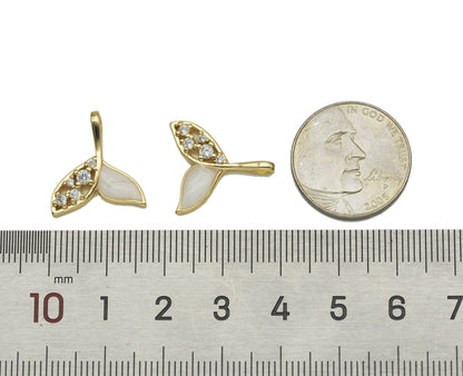 CZ Enamel Shark Tail Charm, Sku#LD198