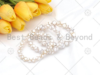 White One Line/Football Tibetan Agate Stretchy Bracelet