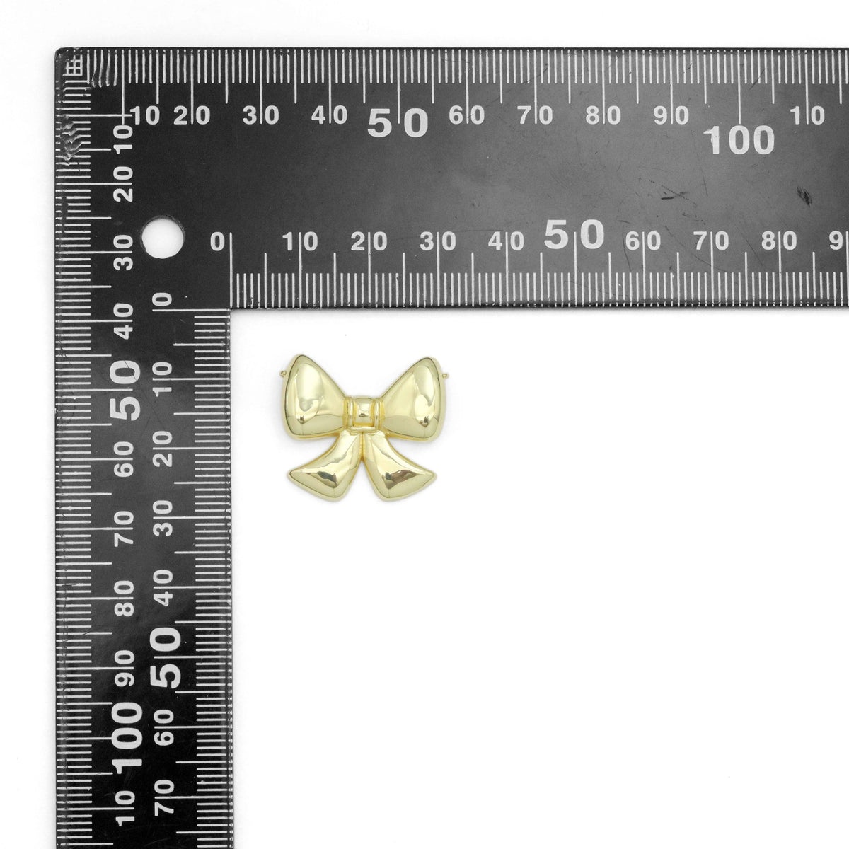 Gold Silver Bow Connector Charm Pendant, Sku#A311