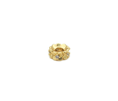 CZ Roundelle Gold Silver Spacer, Sku#B342