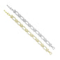 CZ Oval Flower Rectangle Link Gold Silver Bracelet, Sku#A347