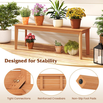 55 Inches Outdoor Teak Wood Bench with 880 LBS Weight Capacity