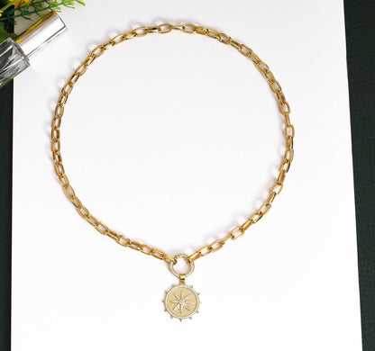 Paperclip Chain Necklace with many charm choice, sku#CL21
