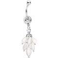 Clear Gem White Elegant Chandlier Dangle Belly Ring