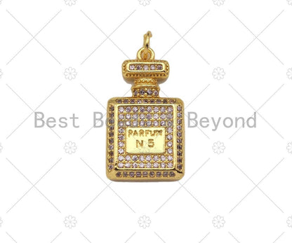 CZ Micro Pave Perfume Bottle Shape Pendant,Cubic Zirconia Go