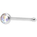 22G Press Fit Clear Gem Stainless Steel Nose Bone