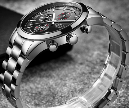 Men's Waterproof  Watch With Chronometers And Date Display Unique Design Perfect Gift