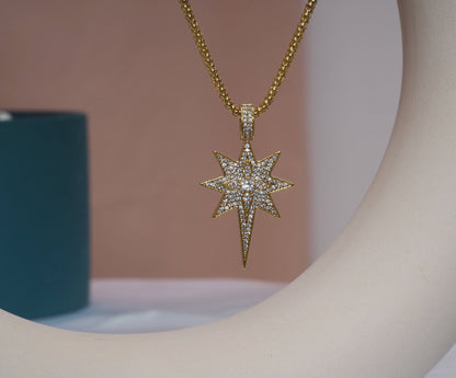 CZ North Star Charm, Sku#LK622