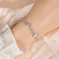 S925 Silver Number-Spliced Heart & Cubic Zirconia Bracelet