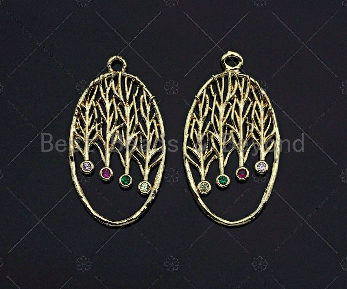Filigree Gold Lacy Charm with Colorful Stone, Round/Teardrop/Oval Brushed Gold Twisted Wire Charm Pendants, Jewelry Findings,sku#CP04