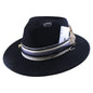 Wool Felt With Feathers Fallwinter Flat-brim Jazz Hat
