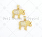CZ Micro Pave Elephant Shape Pendant/Charm,18K Gold Filled Elephant Charm, Necklace Bracelet Charm Pendant,19x17mm,Sku#LK377