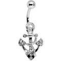 Clear Gem Caravelle Anchor Belly Ring