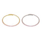 Gold Clear Pink Heart CZ Adjustable Choker Necklace, Sku#A33