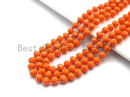 60 Extra Long Hand Knotted Crystal Necklace,Double Wrap Necklace, 5x8mm Rondelle Crystal Beads, SKU#D35