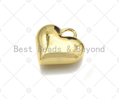 Plain Gold Puffy Heart Shape Charm/Pendant, Heart Shape Charm, SKU#Y325
