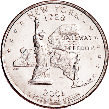 2001 P New York Statehood Washington Commemorative Quarter