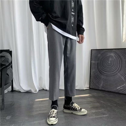 Men's Dress Pants Men's Cropped Slim-fit Casual