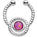 Purple Synthetic Opal Ion-plated Non-Pierced Clip On Fake Septum Ring