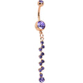 Purple Rose Gold Anodized Criss Cross Dangle Belly Ring