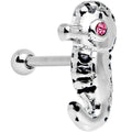 16G 1/4 Pink Gem Eyeball Seahorse Cartilage Earring