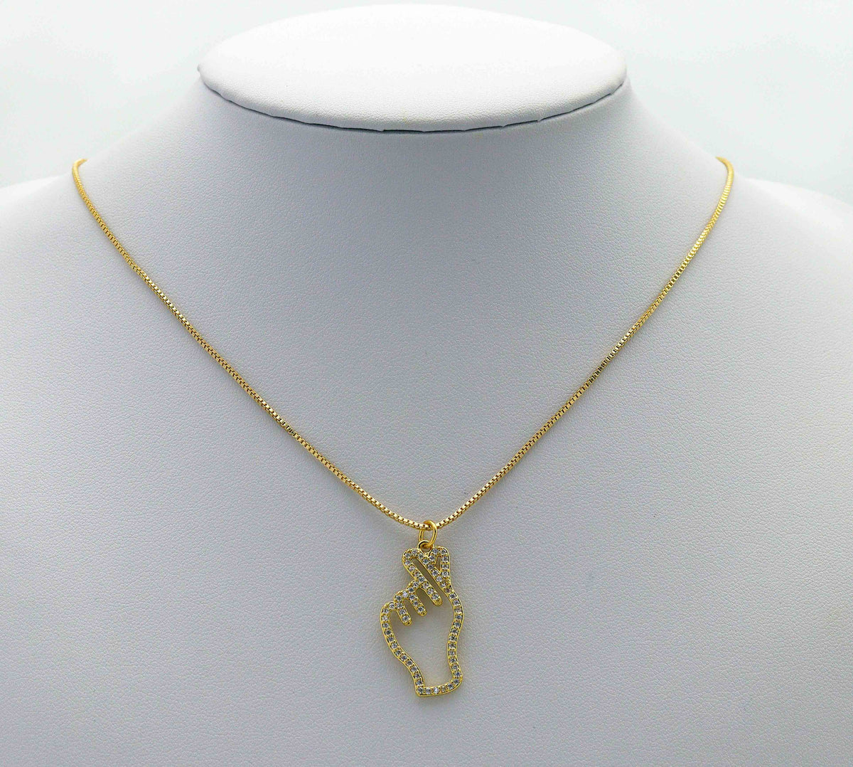 CZ Love You Gesture Charm, Sku#B201