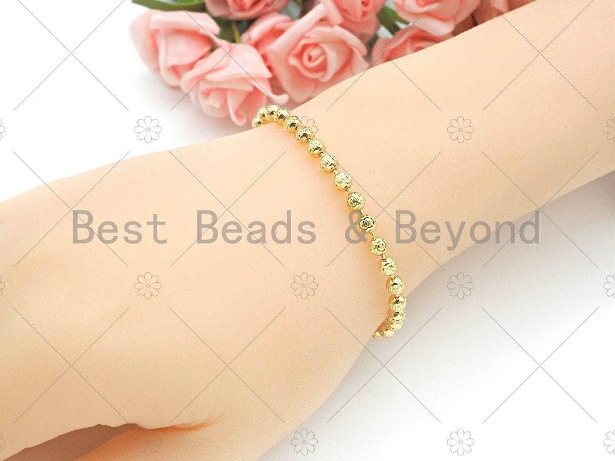 Carved 4mm Ball Beads Necklace Bracelet/Necklace,Sku#LD74