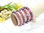 Mystic Hot Pink Banded Agate Stretchy Bracelet, Sku#U1094